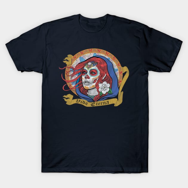 Red Catrina T-Shirt by AyotaIllustration